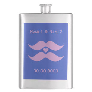 Pink Mustaches custom premium flask