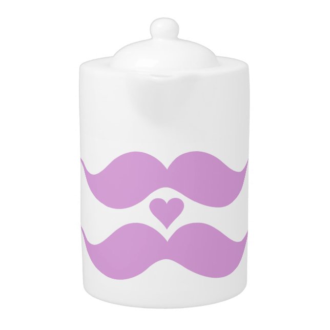 Pink Mustaches custom teapot (Front)