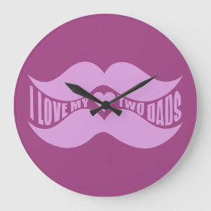 Pink Mustaches custom wall clock