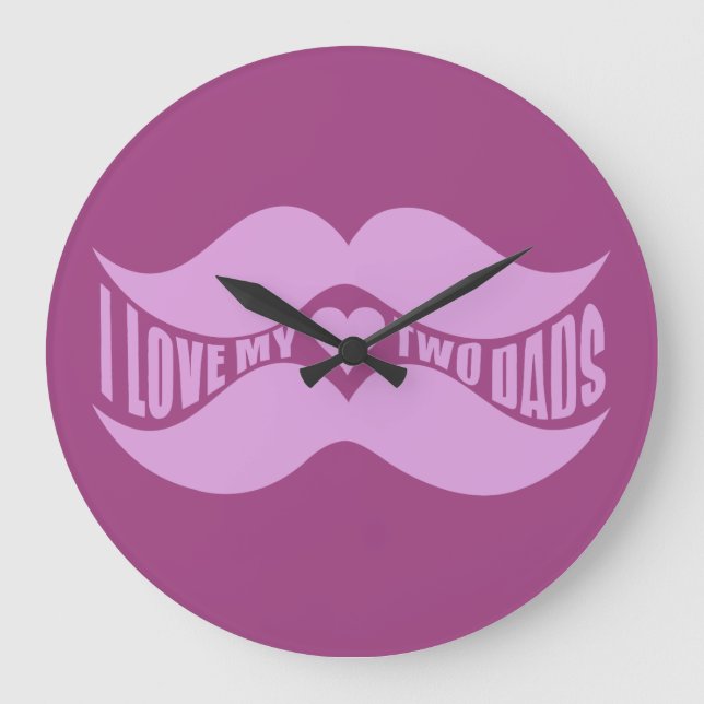 Pink Mustaches custom wall clock (Front)