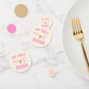 Pink My First Rodeo Cowgirl 1st First Birthday Confetti