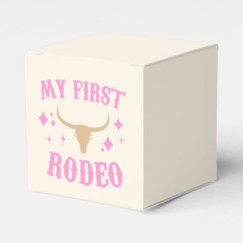 Pink My First Rodeo Cowgirl 1st First Birthday Favor Boxes