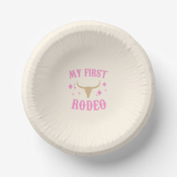 Pink My First Rodeo Cowgirl 1st First Birthday Paper Bowls