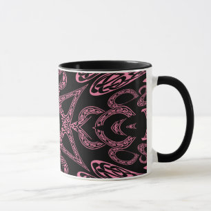Pink mystery Gothic monogram K Mug
