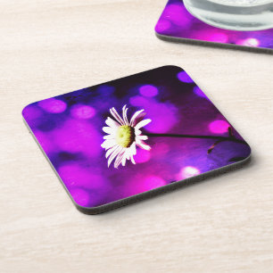 Pink N Amethyst Daisy Beverage Coaster