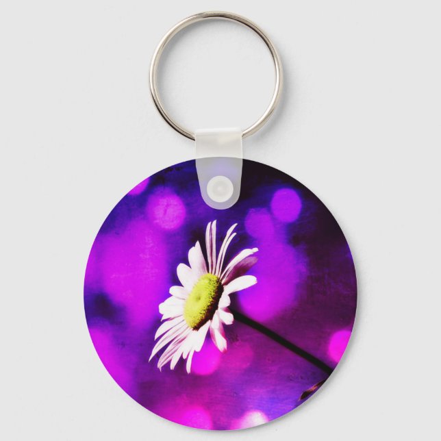 Pink N Amethyst Daisy Keychain (Front)