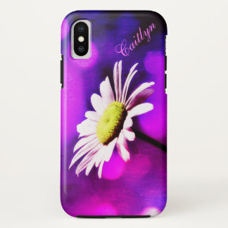 Pink N Amethyst Daisy *Personalize* iPhone X Case