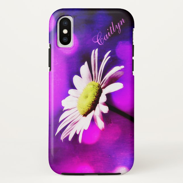 Pink N Amethyst Daisy  *Personalize* Case-Mate iPhone Case (Back)