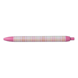 Pink 'n Green Elegant Geometric Plaid Simple Pen