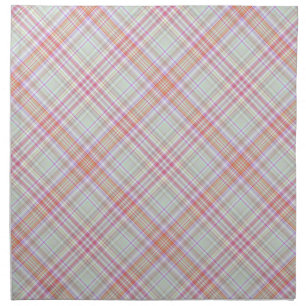 Pink 'n Green Fun Elegant Geometric Plaid Cloth Napkin