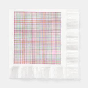 Pink 'n Green Geometric Plaid Napkins
