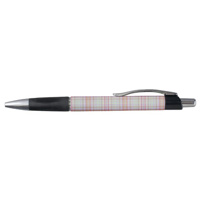 Pink 'n Green Geometric Plaid Pen (Top)
