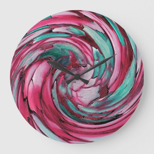 Pink N Teal Dolphin vs Eagle Abstract Wall Clock