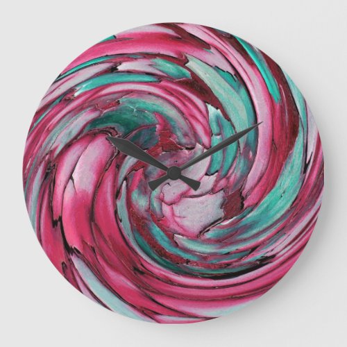 PINK N TEAL Dolphin vs Eagle Abstract Wall Clock