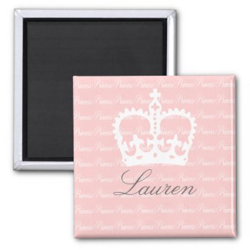Pink-n-white Princess Magnet by PawsitiveDesigns at Zazzle