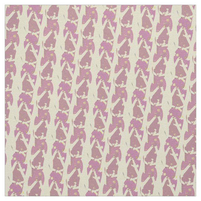 Pink n Yellow Flipflops Abstract Pattern Fabric (Swatch)