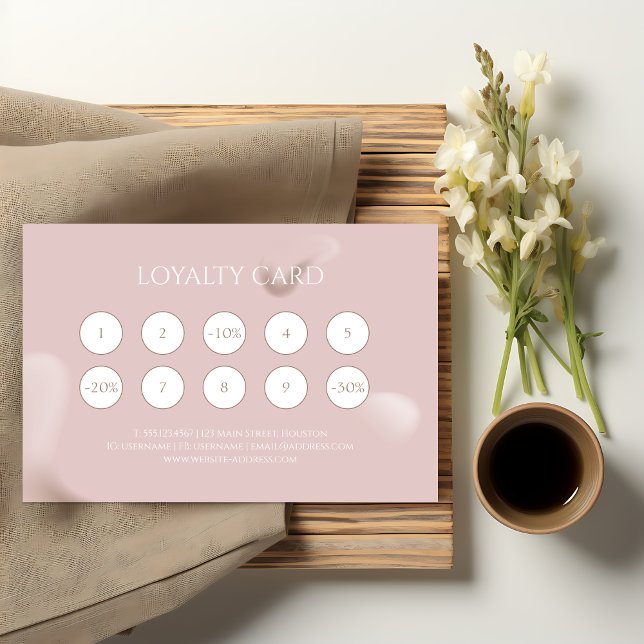 Pink Nail Artist Marketing Client Rewards Loyalty Card (Creator Uploaded)
