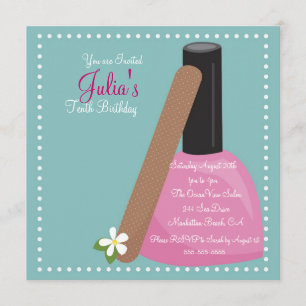 Pink Nail Polish Birthday Invite