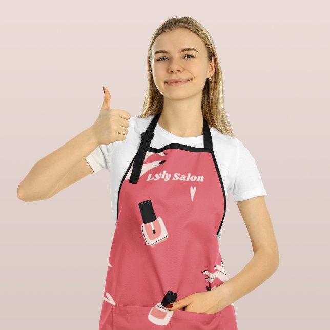 Pink Nail Polish Bottle Manicurist Professional Apron (Creator Uploaded)