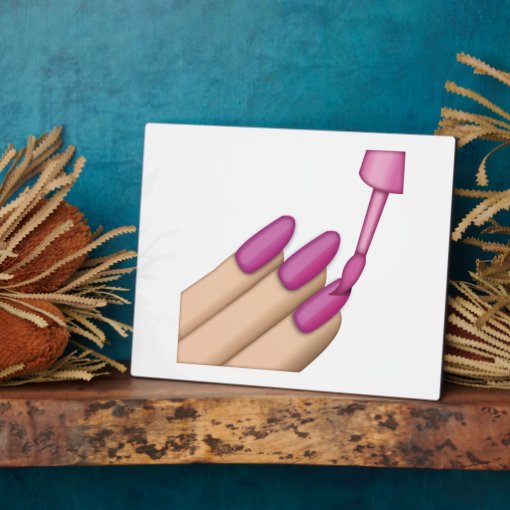 Pink Nail Polish Emoji Plaque Zazzle