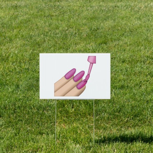 Pink Nail Polish Emoji Sign Zazzle