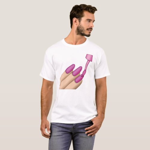 Pink Nail Polish _ Emoji T_Shirt