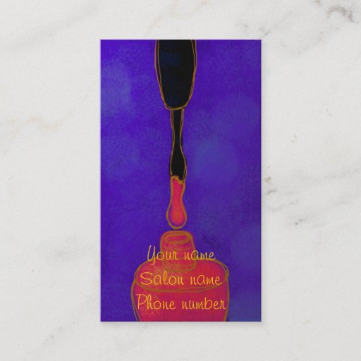 Customizable Pink Nail Polish Nail Tech Business Card