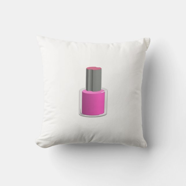Pink Nail Polish Throw Pillow (Front)