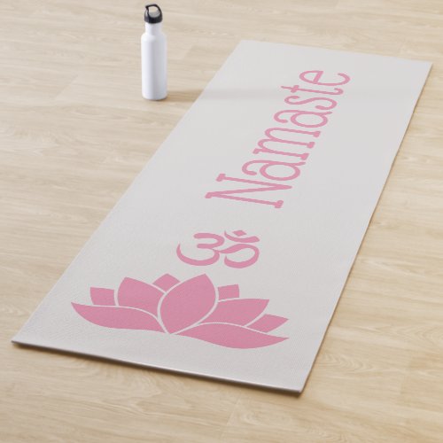 Pink Namaste Om Lotus Flower Zen Yoga Mat