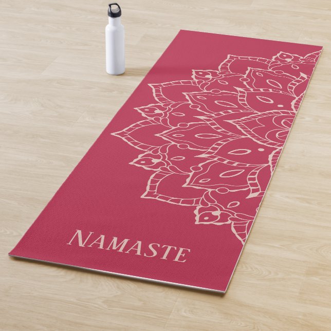 Pink Namaste Yoga Mat with Mandala (In Situ)