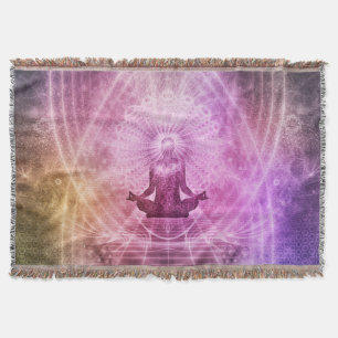Pink Namaste Zen Throw Blanket