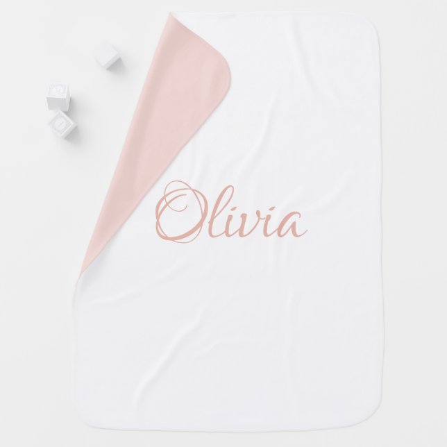 Pink Name Baby Girl Baby Blanket (In Situ)