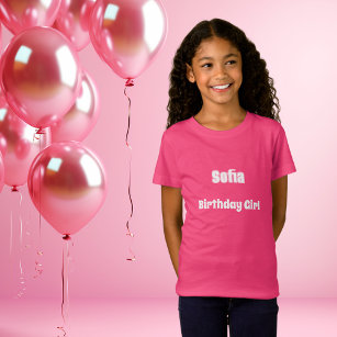 Pink name birthday girl T-Shirt