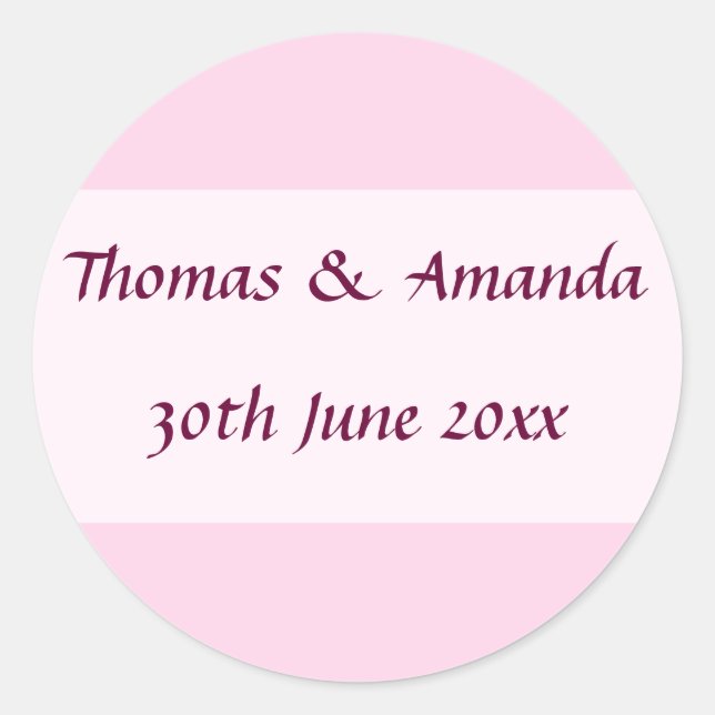 Pink Name & Date Envelope Seal (Front)