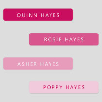 Pink Name Labels