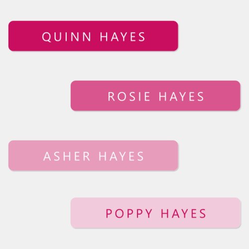 Pink Name Labels