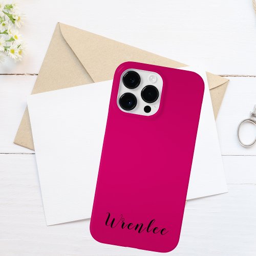 Pink Name Modern Minimalist Elegant Simple Case_Mate iPhone 14 Pro Max Case