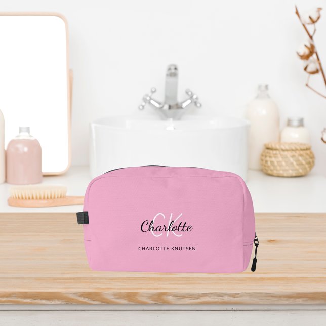 Pink name monogram dopp kit (Creator Uploaded)
