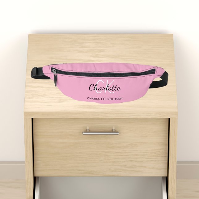 Pink name monogram fanny pack (Creator Uploaded)