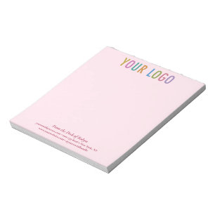 Pink Name Notepad Custom Company Logo Personalized
