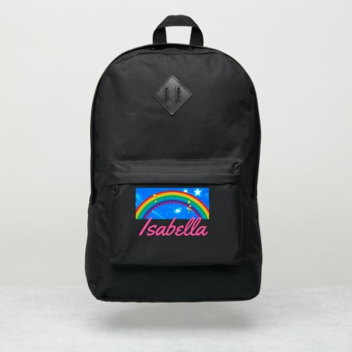 Pink Name Script Girls Rainbow Day Trip Port Authority Backpack