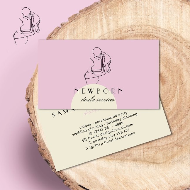 Pink Nannies, Babysitters, Pediatrician Business Card