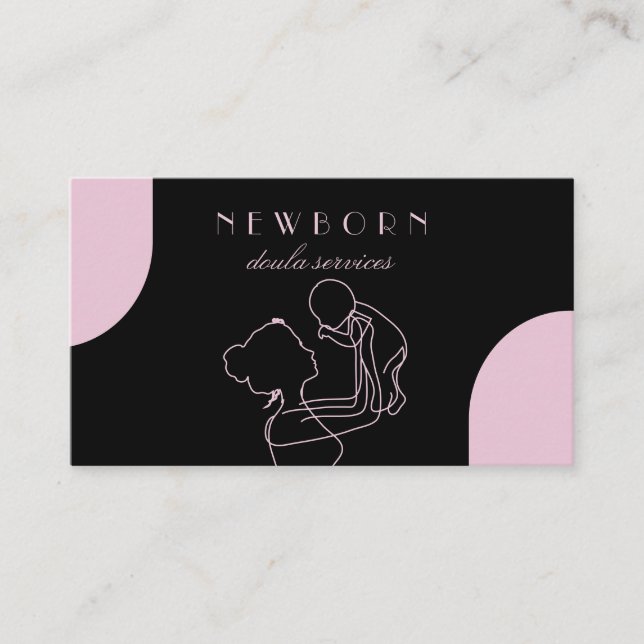 Pink Nanny Babysitters, Pediatrician Business Card (Front)