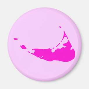 Pink Nantucket Island Magnet