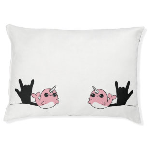 Pink Narwhal ASL I Love You – Deaf Culture Design Pet Bed