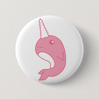 Pink Narwhal Pinback Button