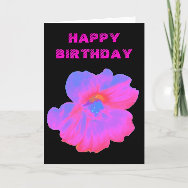 Pink Nasturtium Customizable Greeting Card (Front)