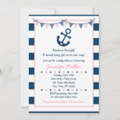 Pink Nautical Anchor Baby Shower Invitation (Front)