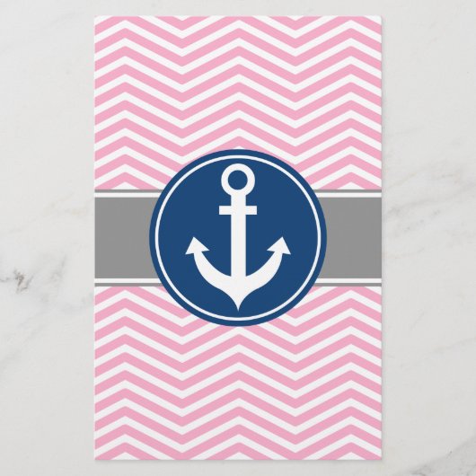 Pink Nautical Anchor Chevron (Front)
