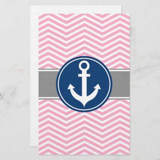 Pink Nautical Anchor Chevron (Front/Back)